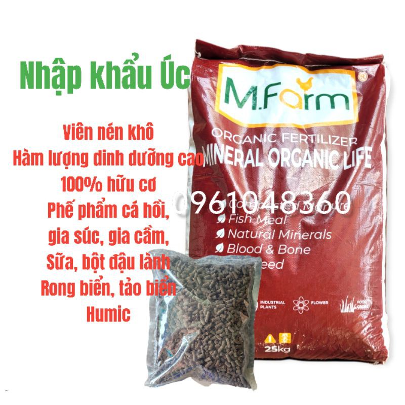 1kg Phân bón Hữu cơ nhập khẩu M.FARM cho hoa lan, hoa hồng, hoa cây cảnh và rau màu
