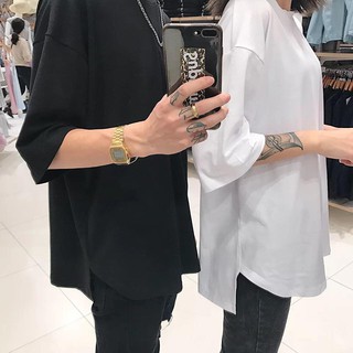 Long tee Lio unisex cá tính - Áo thun xẻ tà , tay lỡ form rộng