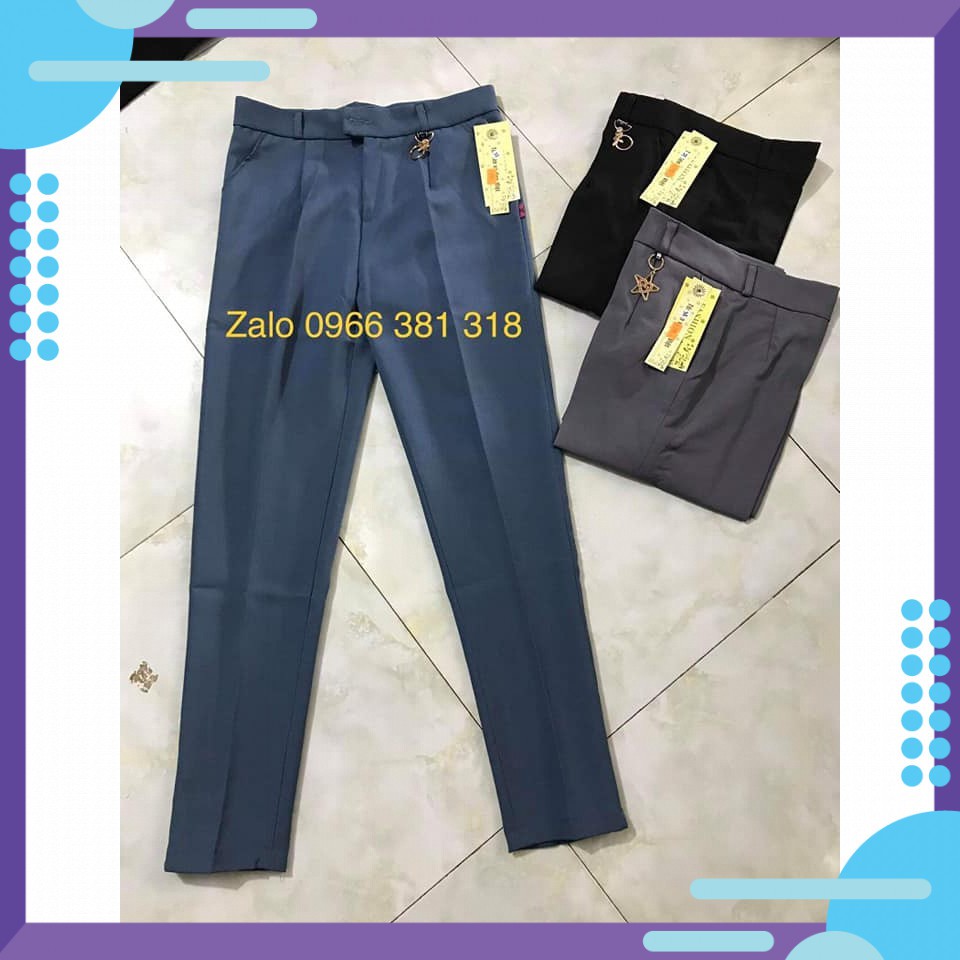 Quần Baggy Công Sở Xuất Nhật Vải Xước Đẹp Đính Khuyên Sao