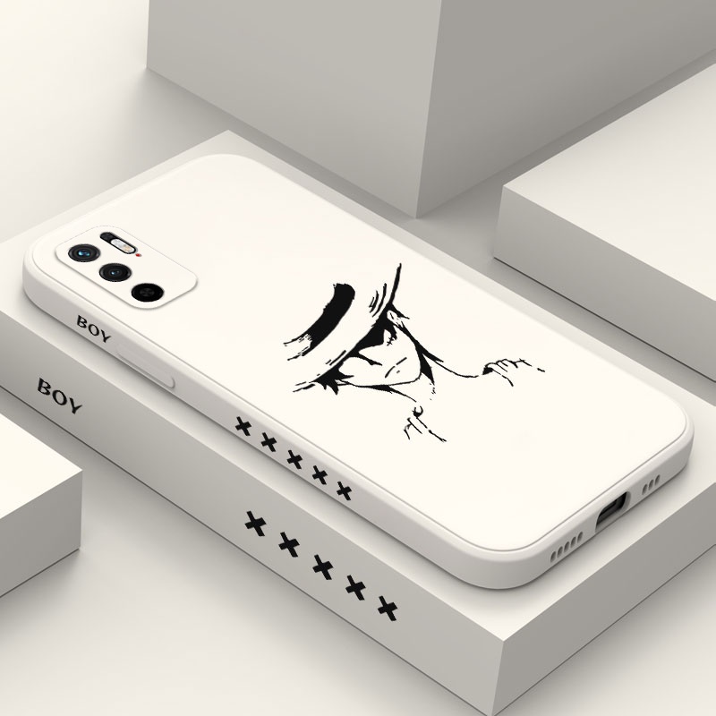 Ốp Điện Thoại Silicon Dẻo Bảo Vệ Toàn Diện Họa Tiết Cậu Bé Đội Mũ Rơm Cho Xiaomi Redmi Note 10 Pro Max 10T 10s 4G 5G A1 Plus