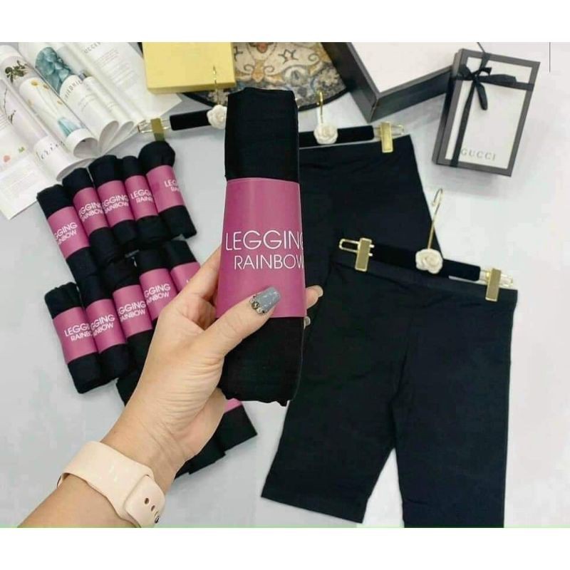 Quần legging đùi lửng Rainbow cuộn tím | WebRaoVat - webraovat.net.vn