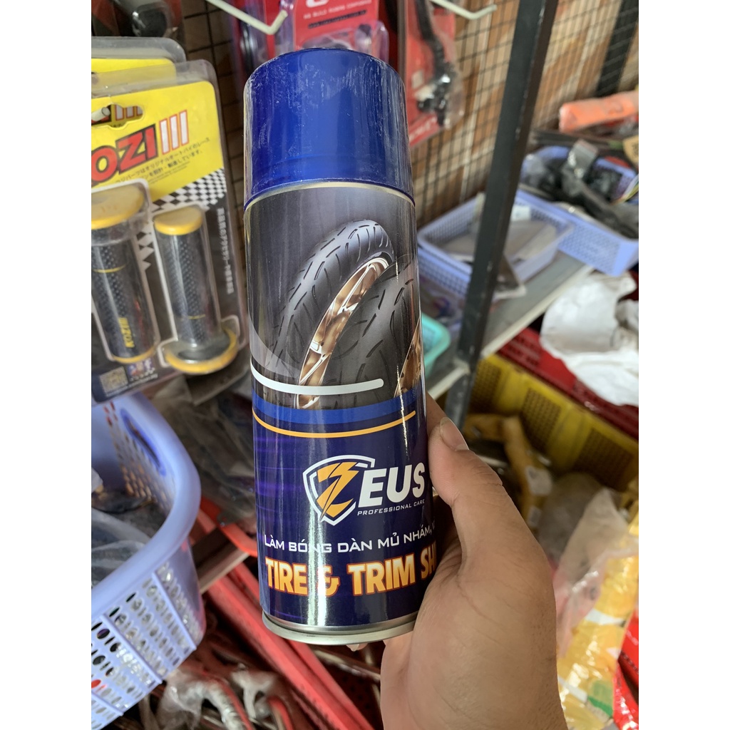 Dưỡng sên bôi trơn  rữa sên và xịt bóng nhựa nhám ZEUS hàng chính hãng dùng cho các dòng xe wave si ex winer raider