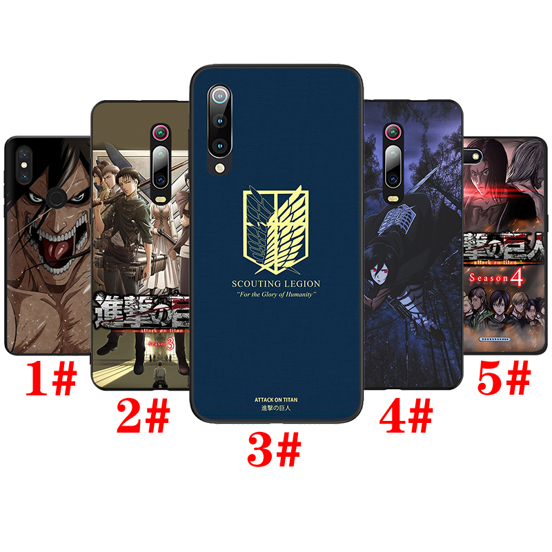 Ốp Lưng Silicone Mềm In Hình Attack On Titan Cho Xiaomi Mi A1 A2 A3 Lite 5x 6x F1 Poco X3 Nfc F2 Pro M3