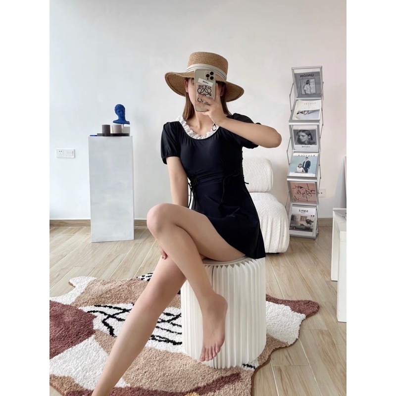 [Có sẵn] ĐẦM BIKNI rút eo tay ngắn phối ren kín đáo - ORRIN CLOSET | BigBuy360 - bigbuy360.vn