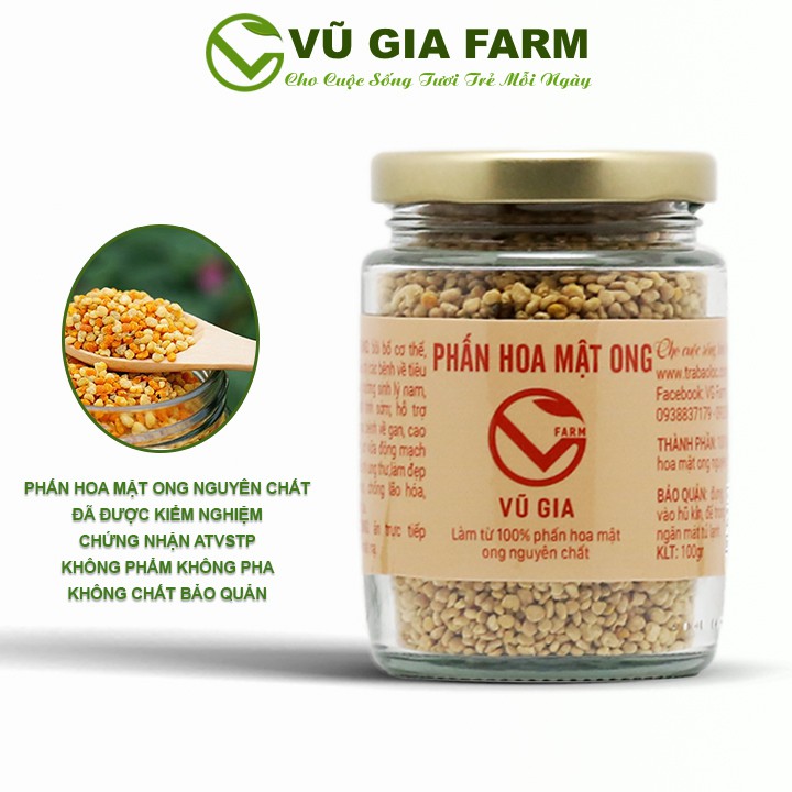 Phấn Hoa Mật Ong Nguyên Chất Vũ Gia (100gr/hũ)