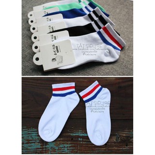 Tất Kẻ Sọc màu Cotton Hàn Quốc