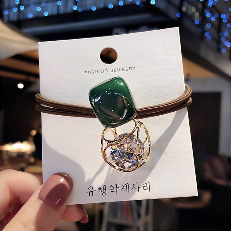 Set 4 dây chun buộc tóc hình lập phương pha lê siêu xinh BAG U CHUNLAPPHUONG034