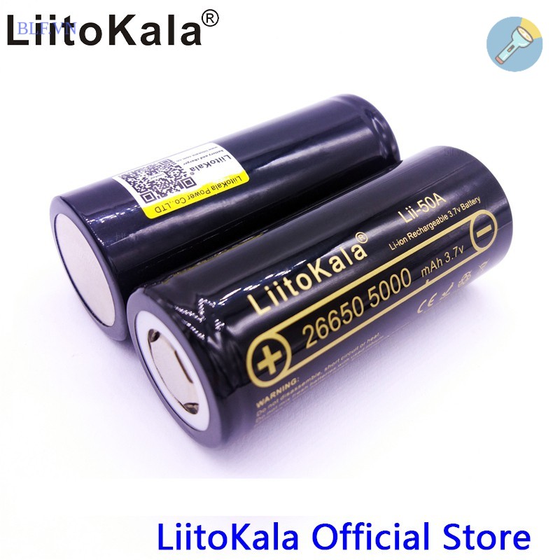 [P50] Pin sạc Liitokala Engineer Lii-50A 3.7 V 26650 5000 mah Dung Lượng Cao 26650-50A Li-Ion cho đèn pin