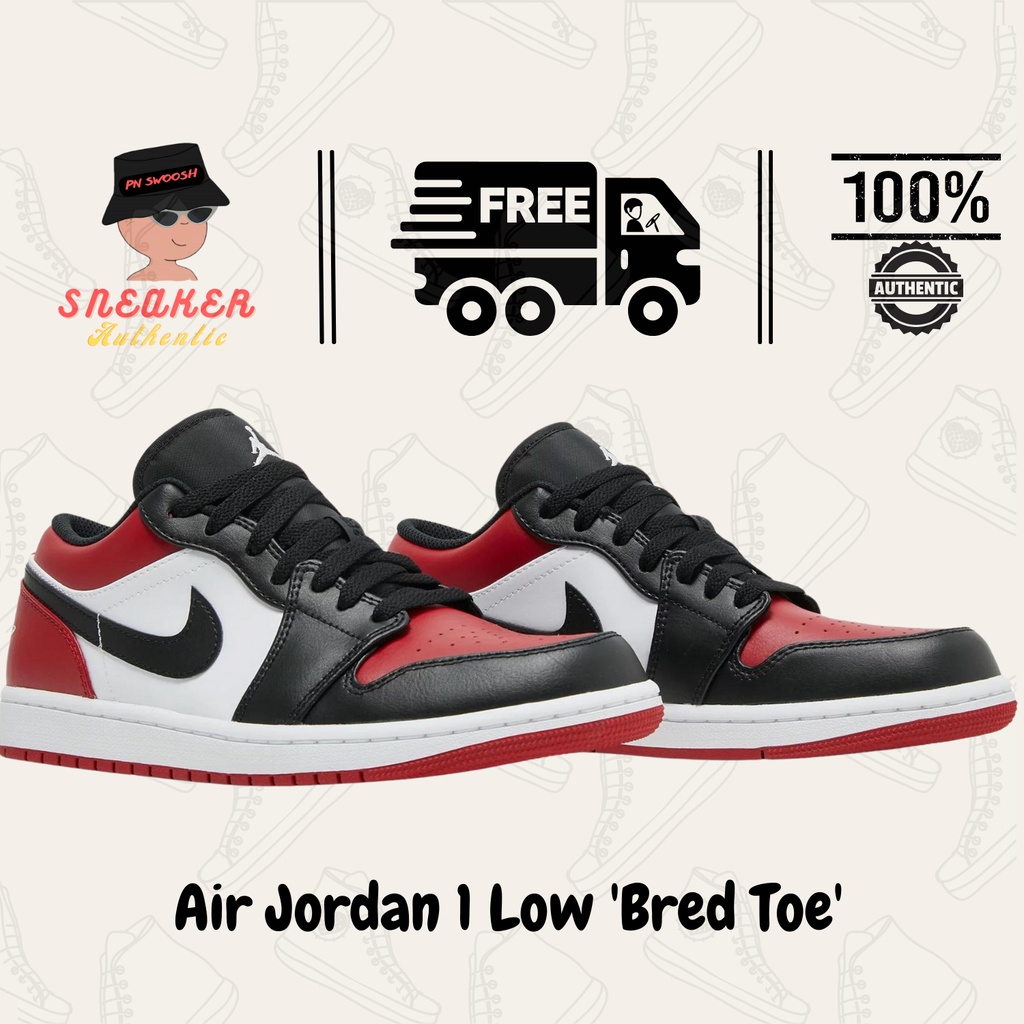 [SNEAKER AUTHENTIC- SHOP GIÀY CHÍNH HÃNG] NIKE JORDAN 1 LOW '' BRED TOE''