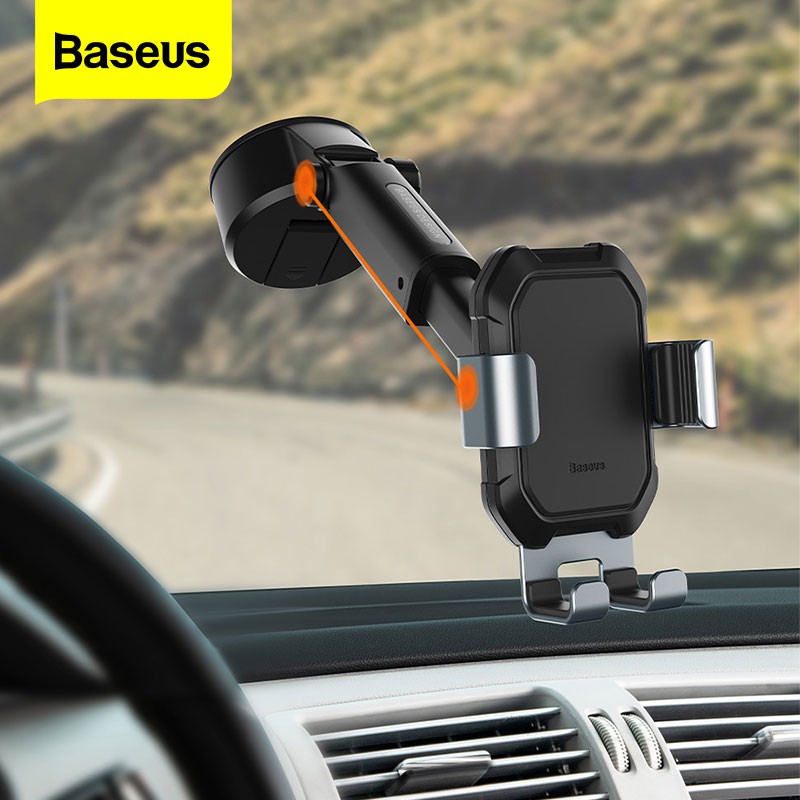 Đế giữ điện thoại trên xe hơi Baseus Tank gravity car mount holder with suction base Tarnish SUYL-TK01