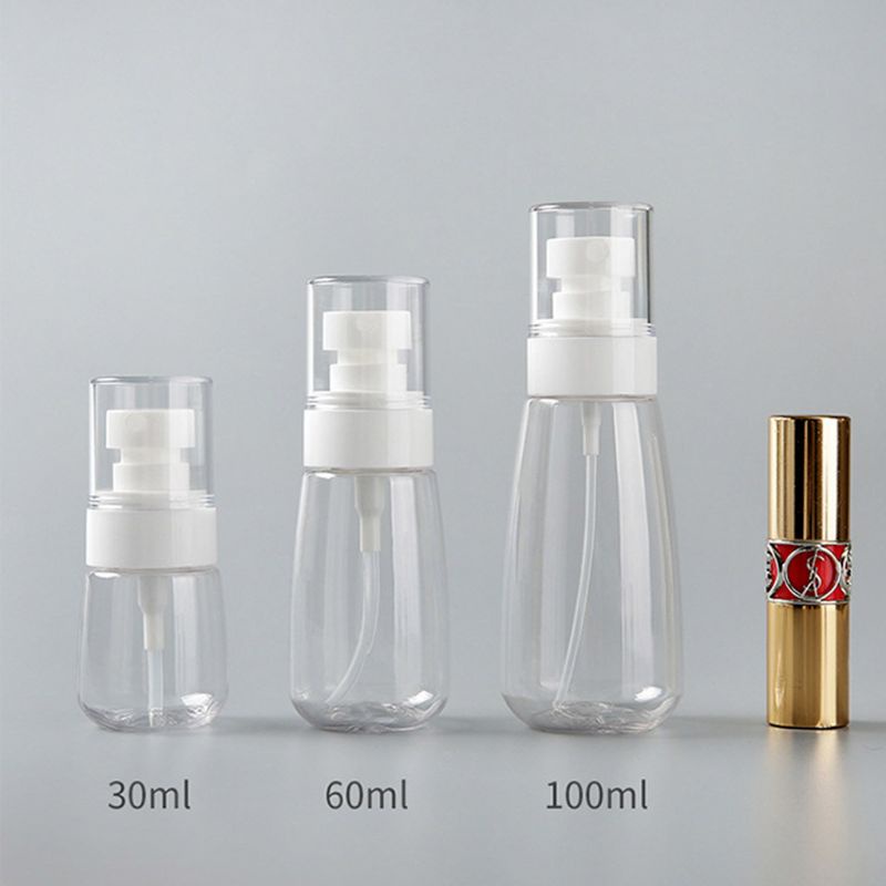 Set 5 Chai Nhựa Rỗng Trong Suốt Dạng Bơm Đựng Mỹ Phẩm Tiện Dụng Khi Đi Du Lịch