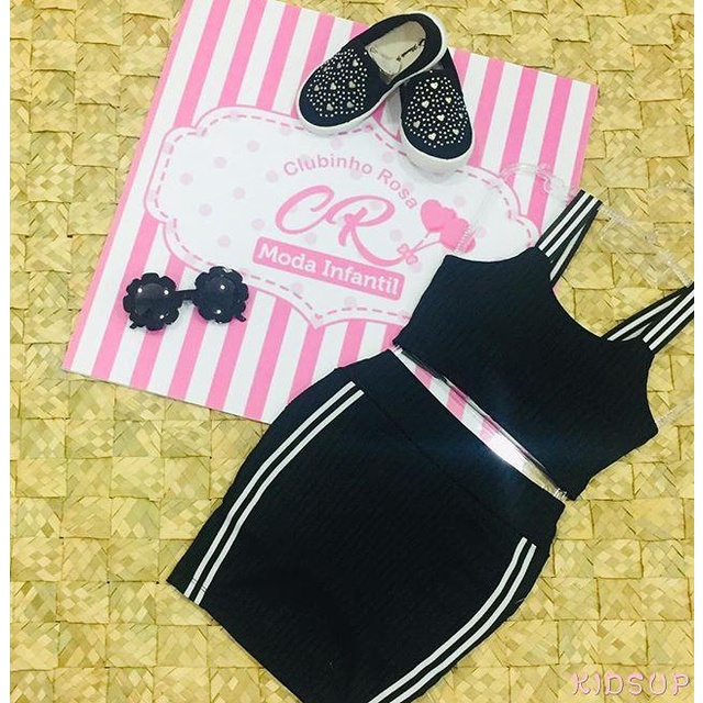 KIDSUP-Baby Girls Summer Clothes Set Sleeveless Ribbed Knit Camisole+Stripe Mini Skirts 2Pcs