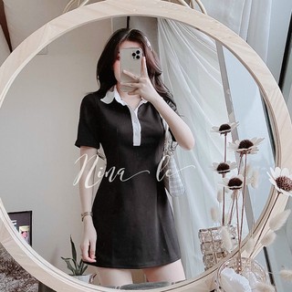 Đầm cổ viền trắng H3141 (hình thật)