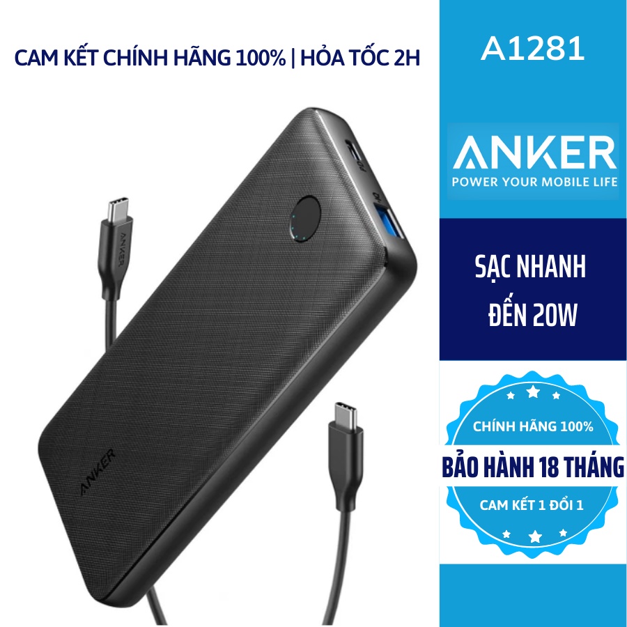 Pin Sạc Dự Phòng Anker PowerCore Essential 20000mAh Power Delivery PD 20W - A1287