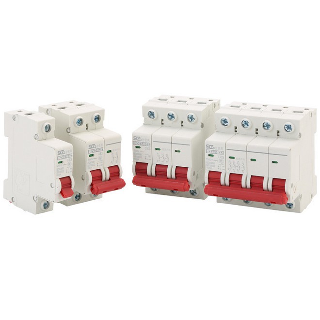 Bộ ngắt mạch DC 1 chiều bảo vệ quang điện 2P 16A/32A/63A FXBZ chuyên dùng cho hệ thống điện năng lượng mặt trời