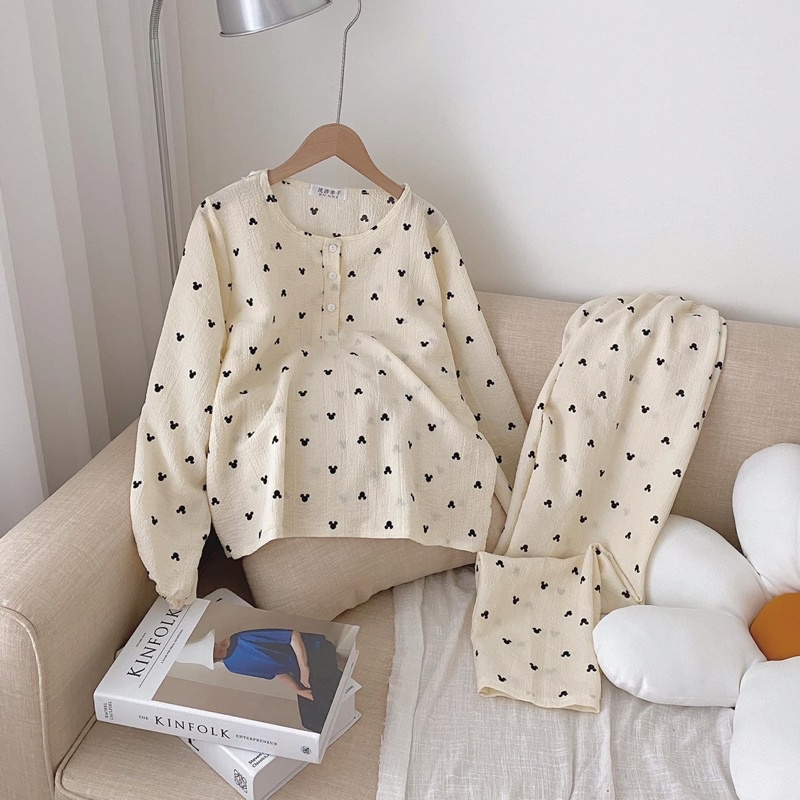 Bộ Ngủ Thu Đông Chất Đũi Xốp Cute