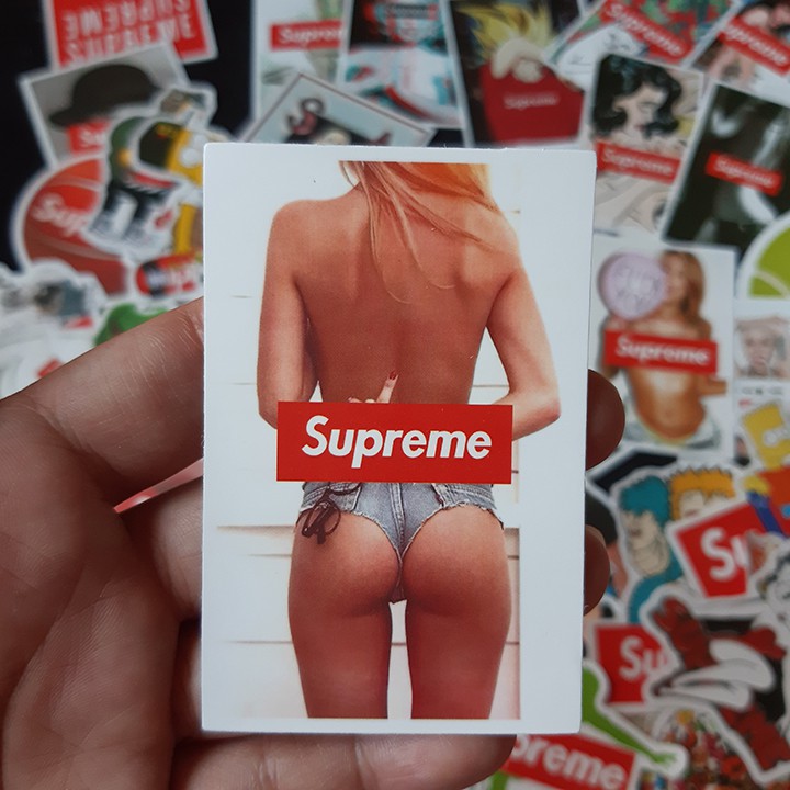 Bộ Sticker dán cao cấp chủ đề SUPREME SEXY - Dùng dán Xe, dán mũ bảo hiểm, dán Laptop...