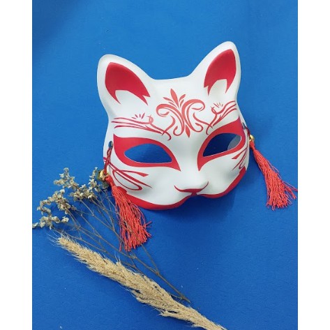 Hóa trang Halloween cáo nửa mặt chất liệu PVC phong cách Nhật Bản độc đáo