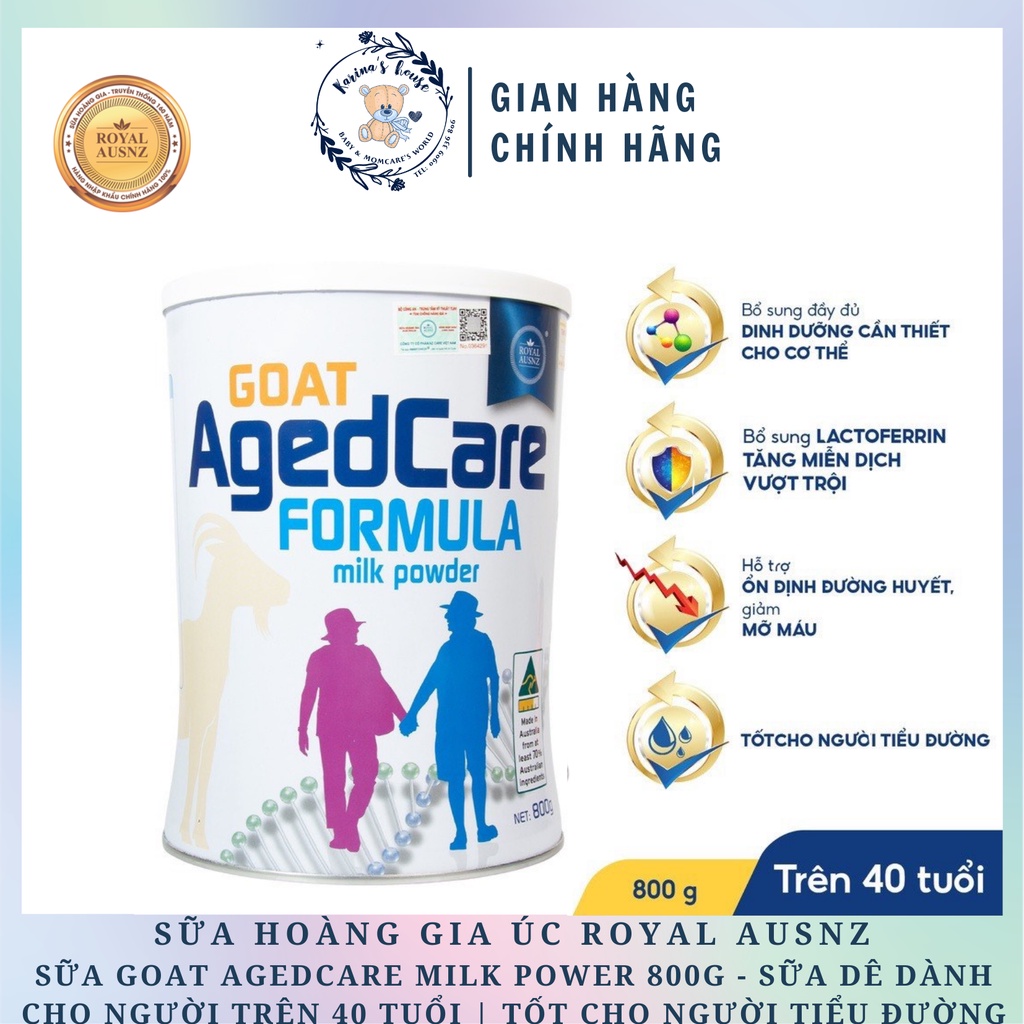 Sữa Hoàng Gia Giảm Nguy Cơ Loãng Xương Và Mỡ Máu Cho Người Trên 40 Tuổi Goat Agedcare Formula ROYAL AUSNZ 800g