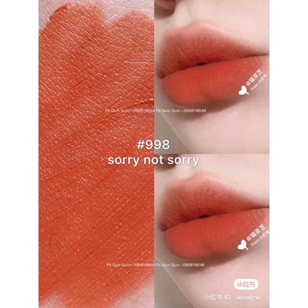 Son kem lì MAC Power Kiss Liquid LipColour màu 998 Cam cháy- Sorry Not Sorry 5ml