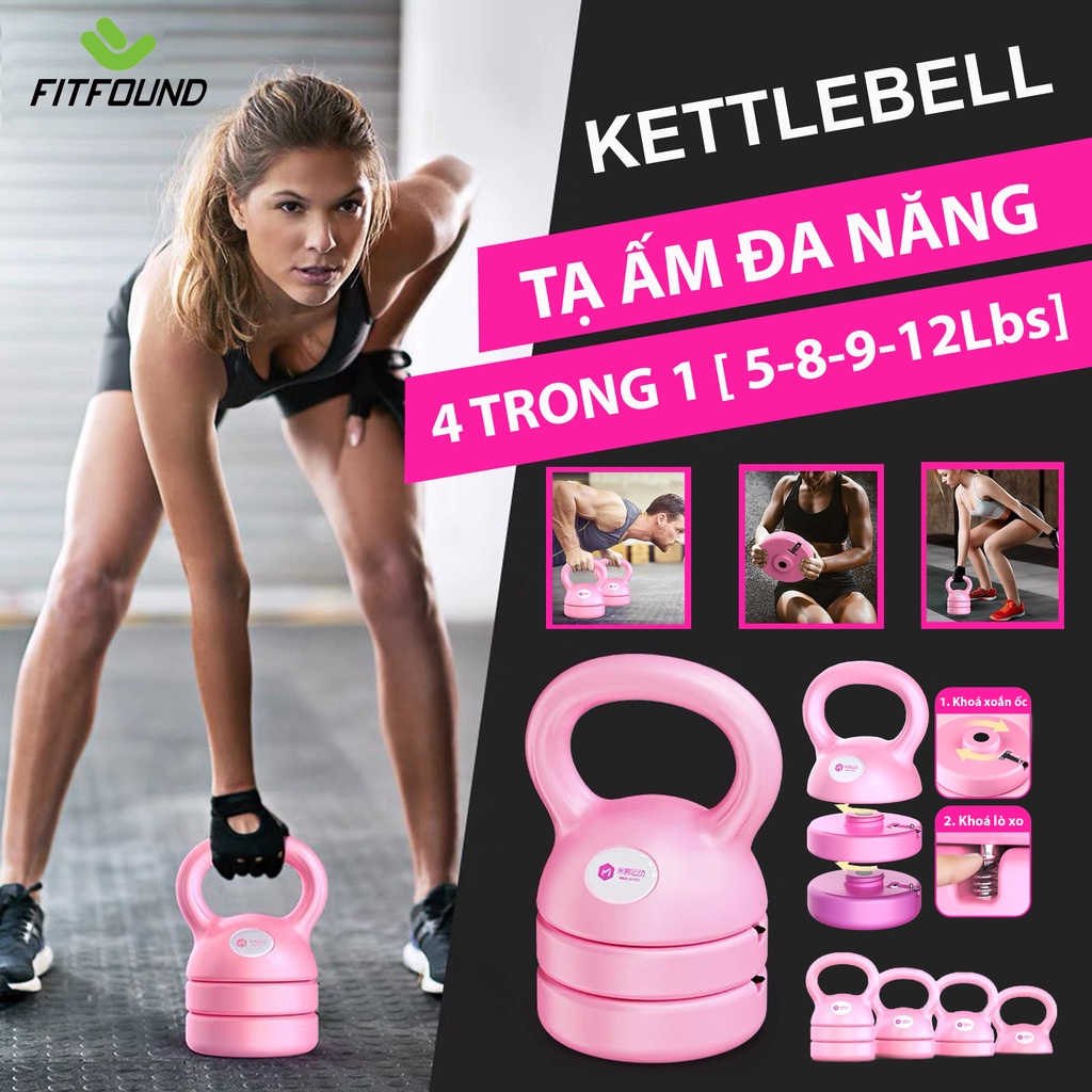 KETTLEBEL- Tạ Bình Vôi,Tạ Ấm,Tạ Quai Xách, Tạ Chuông  4 Trong 1 Có Thể Thay Đổi Trọng Lượng Tập Gym Tập Mông
