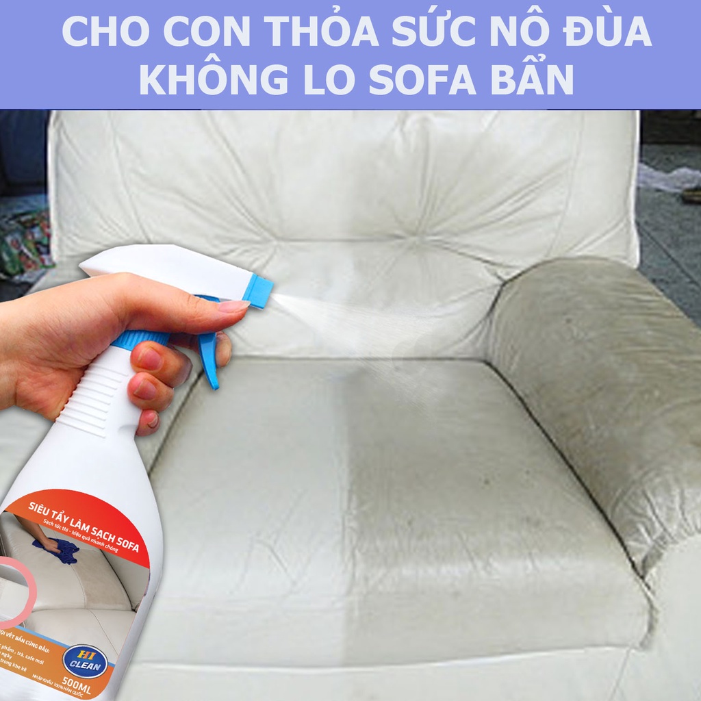 Vệ sinh ghế da Oto Hiclean, ghế Sofa, tẩy trắng giày, vệ sinh đồ da, áo da 500ml - Nhập Khẩu Hàn Quốc