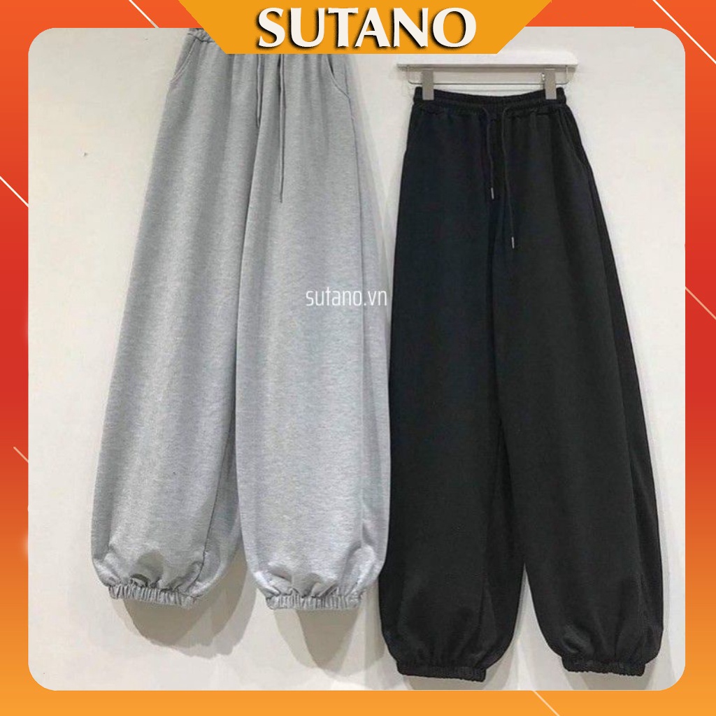 Quần nỉ jogger nữ-quần bom bo chun nỉ da cá cao cấp cạp chun co giãn Q470 SUTANO