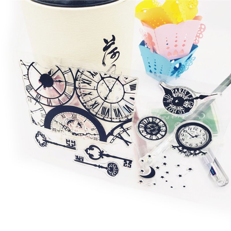 Con Dấu Silicone Trong Suốt Dập Nổi Hình Đồng Hồ / Chìa Khóa Trang Trí Sổ Tay Diy | BigBuy360 - bigbuy360.vn