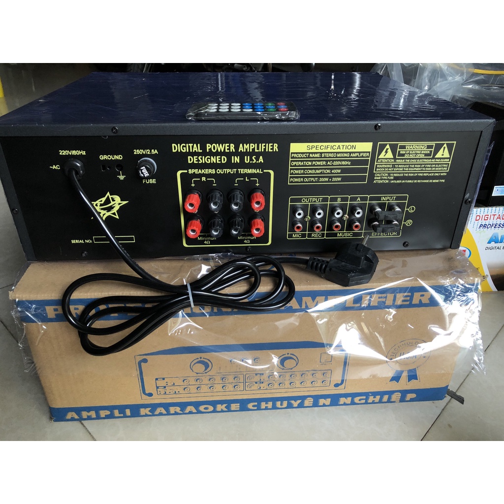 Amply Thunder Pro-6900 Plus chạy 12 sò-Bluetooth Cs 750W