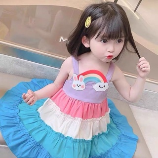 Váy cầu vồng cho bé gái hàng đẹp