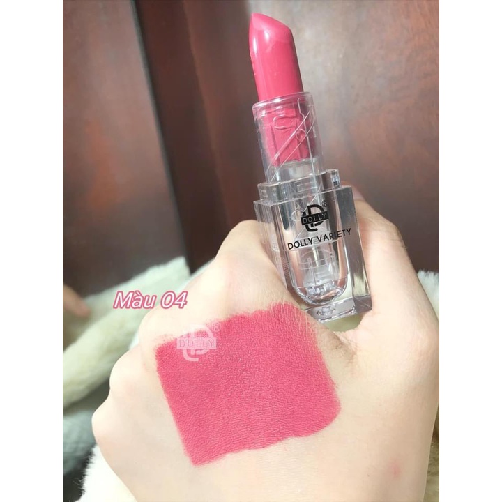 Son THỎI SÁP DOLLY dòng kem lì siêu mềm mịn, không chì, không trôi MÀU Hồng phấn nude
