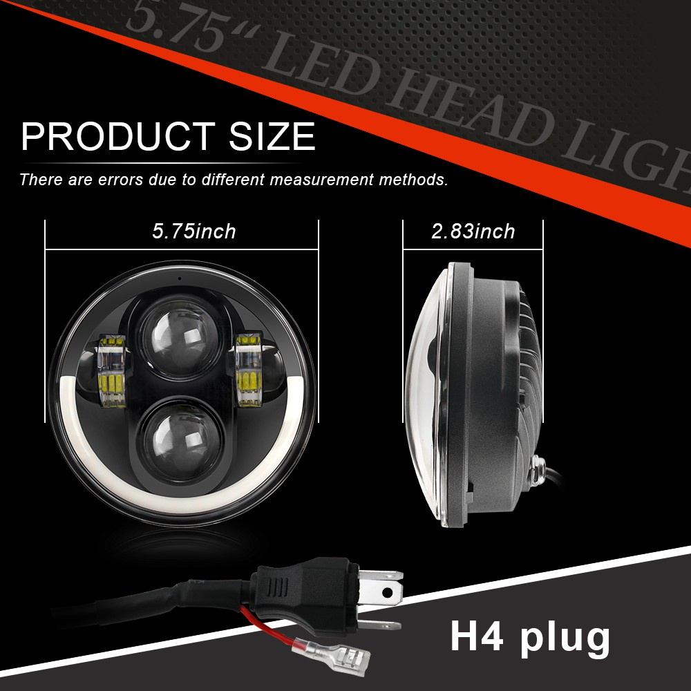 UNI-SHINE 5 3/4 &quot;5,75 Halo Máy chiếu tròn Đèn pha LED Đầu chùm kín