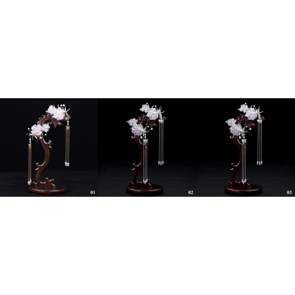 GETNOIVAS Kẹp tóc dài tua rua hình chuồn chuồn và bươm bướm đính đá cổ điển duyên dáng cho nữ