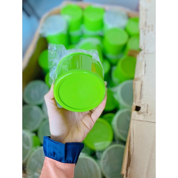 Hủ đựng kem 500g màu full xanh lá