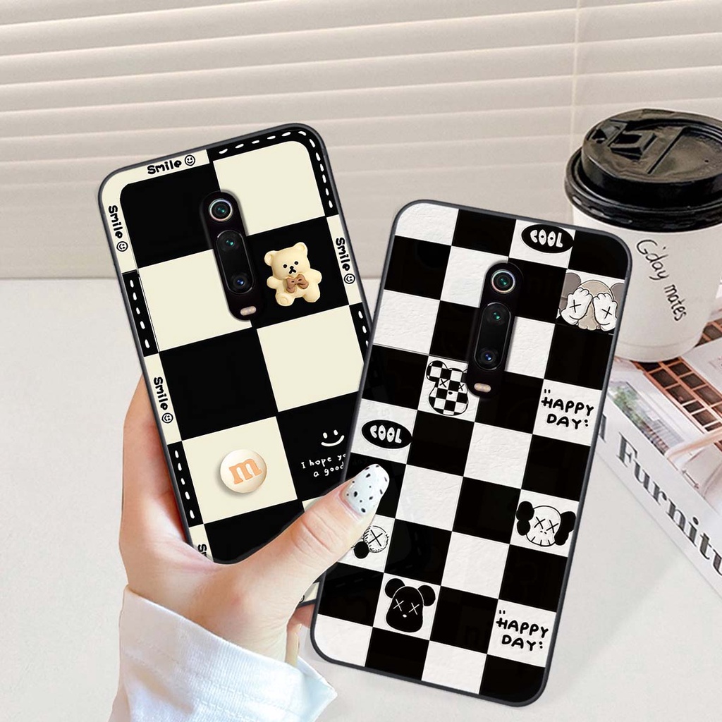 Ốp Xiaomi Redmi K20 / MI 9T gấu Bear rick caro vuông thời trang siêu đẹp