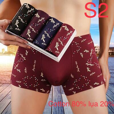 Quần lót nam,Sịp nam cao cấp cotton thun lạnh nhập khẩu hộp 4 chiếc