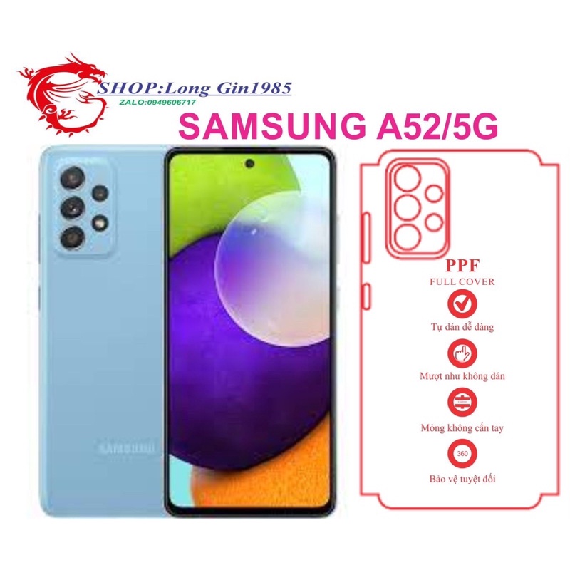 Samsung A52 miếng dán trong Ppf mặt sau và mặt trước chống va đập tốt chống trầy xước