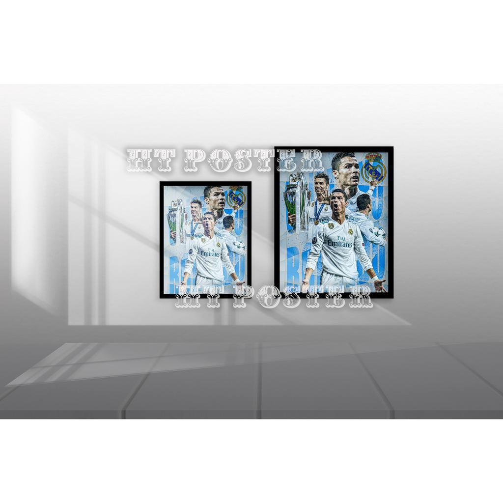 Khung ảnh poster Ronaldo - CR7 màu áo Real Madrid gồm 2 kích thước để bàn A5 , treo tường A4