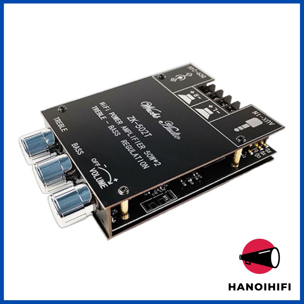 Mạch khuếch đại Whuzhi bluetooth 5.0 ZK-502T TPA3116D2 2x50w chính hãng bảo hành 1 tháng