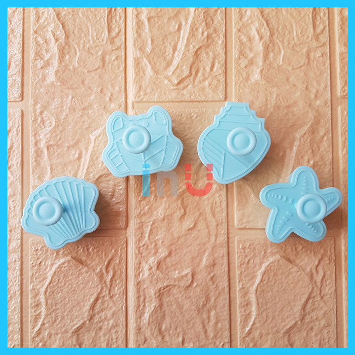 HCM - Bộ 4 khuôn cutter mẫu Ếch, Sao biển, Ốc Sò làm Cookies, cắt Fondant trang trí