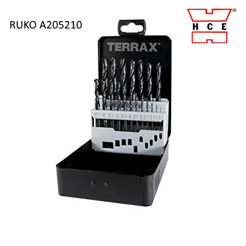BỘ MŨI KHOAN HỢP KIM 19 CHI TIẾT 1-10 MM RUKO A205210