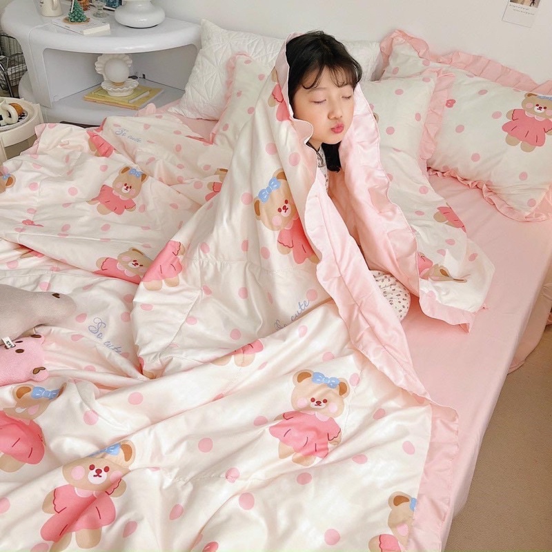 Bộ chăn ga đũi bánh bèo xinh giá rẻ💥 khuyến mãi | BigBuy360 - bigbuy360.vn