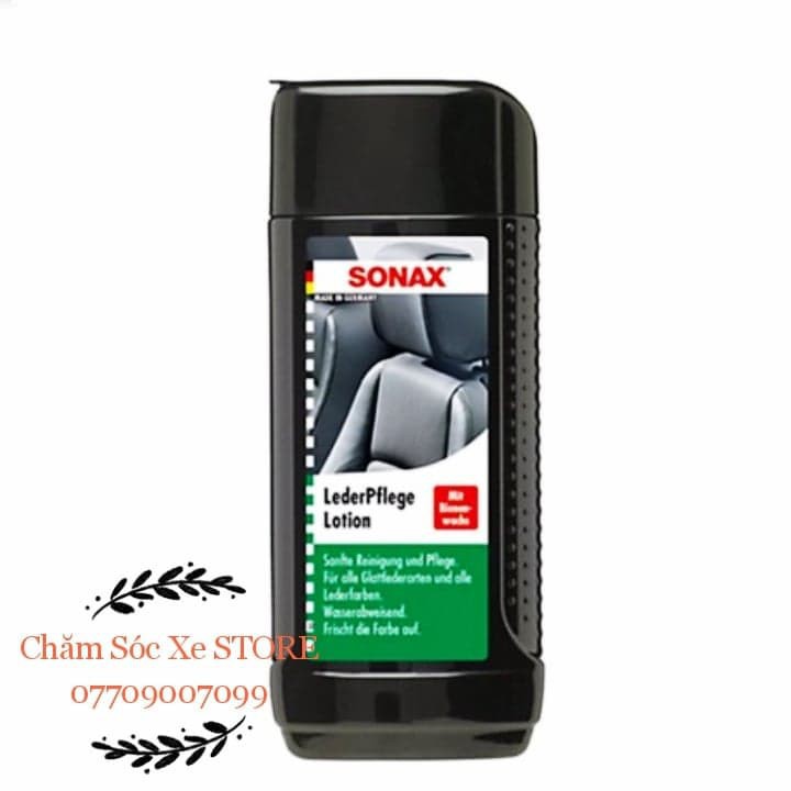 Bộ Chăm Sóc Nội Thất Ô tô Sonax: Vệ Sinh Nội Thất Sonax 321200+ Kem Dưỡng Ghế Da Sonax 291141 tặng kèm khăn 3M.