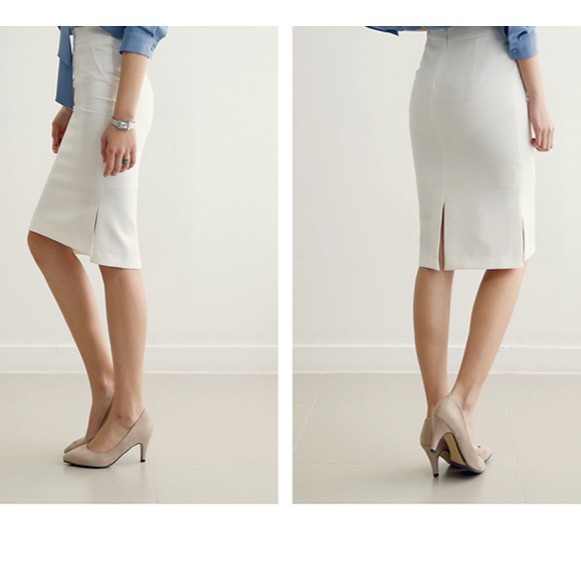 ❦xiaomonv2021❦ Váy công sở mềm mại màu trắng đen | BigBuy360 - bigbuy360.vn