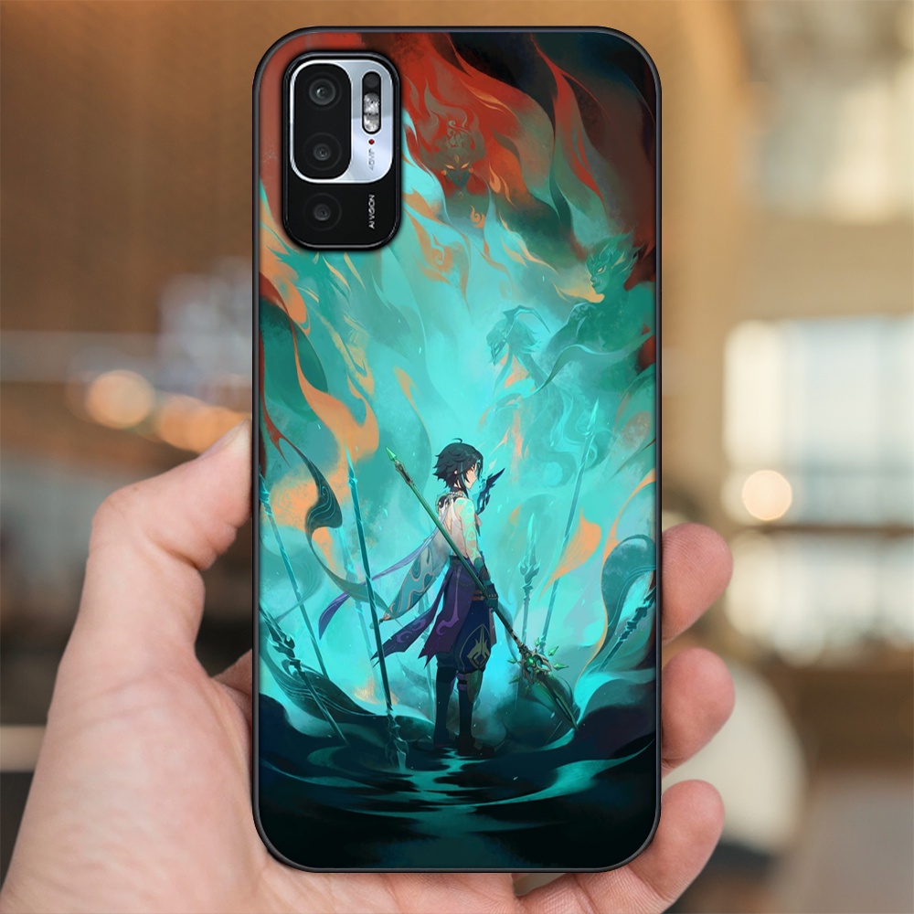 Ốp lưng Xiaomi Redmi Note 10 5G viền đen in hình Xiao Genshin Impact