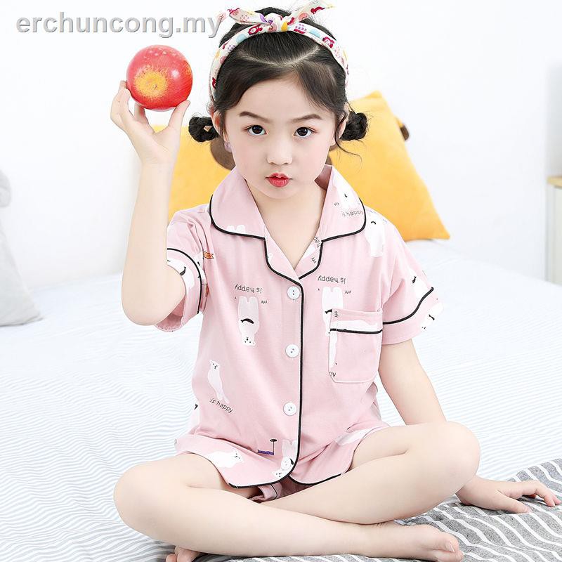 Bộ Đồ Mặc Ở Nhà Tay Ngắn Chất Liệu Cotton Mỏng In Hình Công Chúa Dễ Thương Thời Trang Mùa Hè Cho Bé Gái