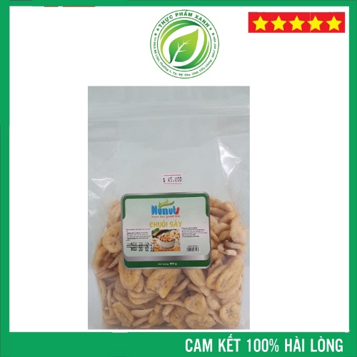 Chuối Sấy Khô Giòn Loại 1 Không Đường Ngọt Tự Nhiên Không Chất Bảo Quản Túi 500g