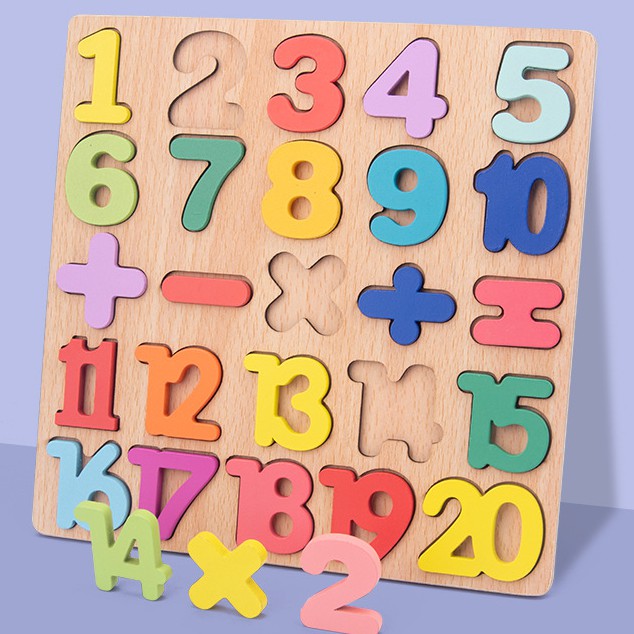 Bảng chữ cái cho bé, bảng ghép chữ cái, số, hình khối bằng gỗ, đồ chơi giáo dục(203)