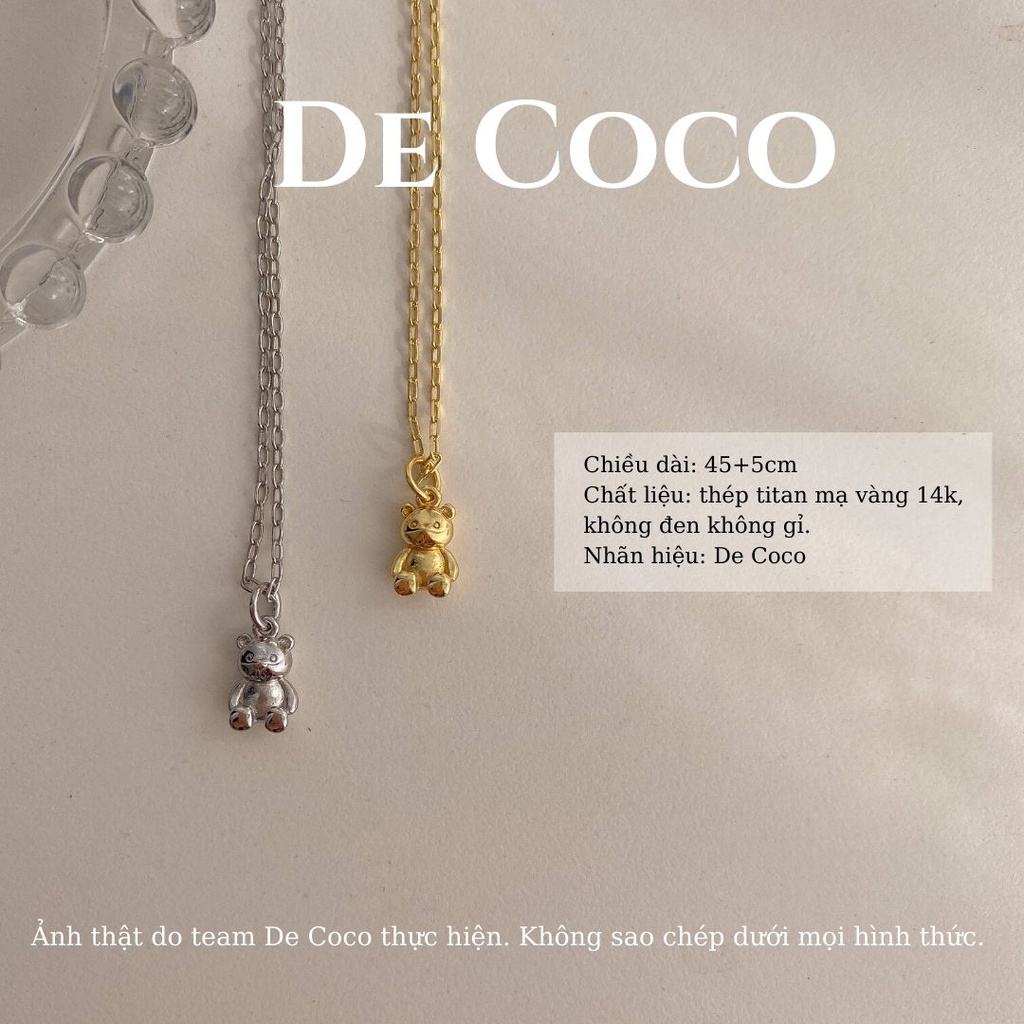 [KHÔNG ĐEN GỈ] Vòng cổ titan hình gấu, dây chuyền Ice Bear decoco.accessories