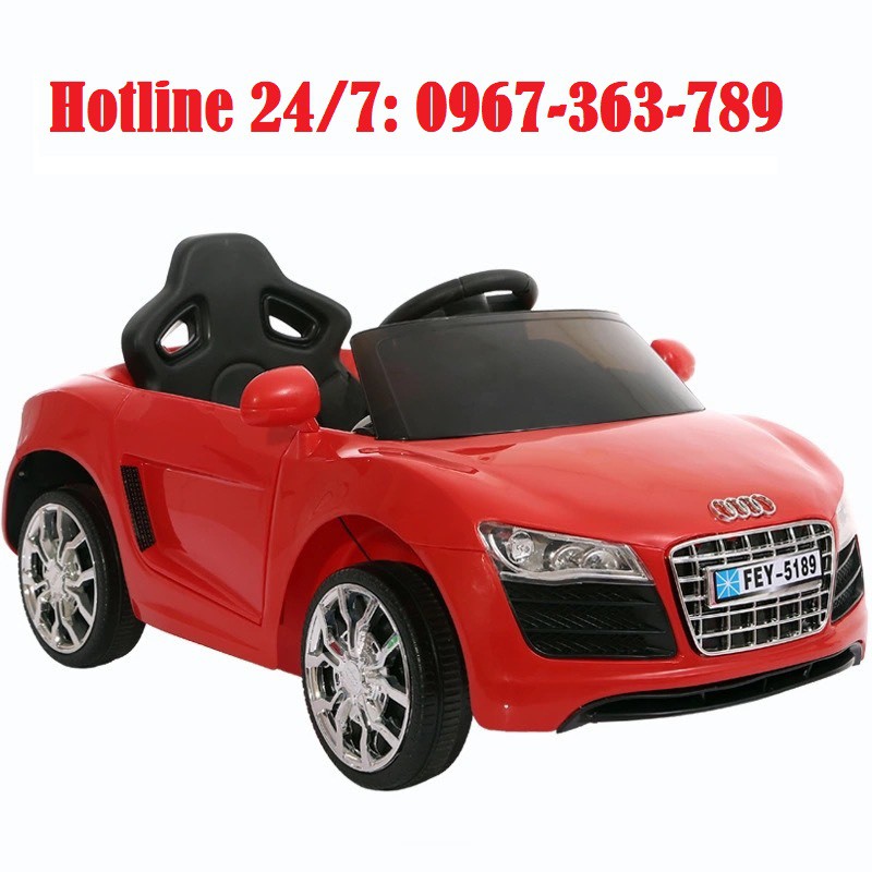 Ô tô xe điện đồ chơi cho bé AUDI FEY5189 tự lái và điều khiển 6V4,5AH (Đỏ-Trắng-Hồng)